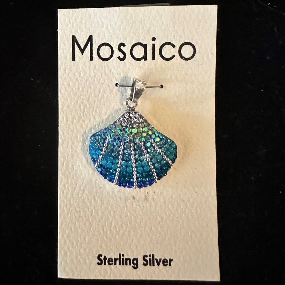 Mosaico Scallop Shell Pendant, Sterling Silver